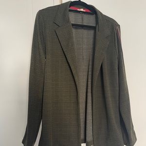 Green plaid blazer